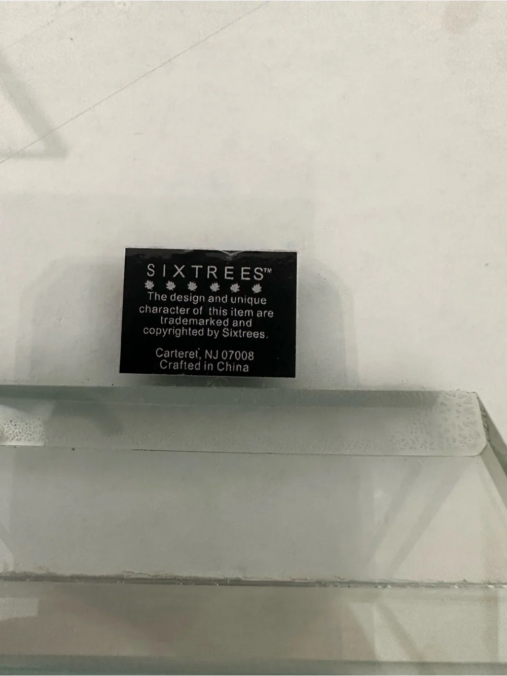 Sixtrees Moda 5x7 Heavy Glass Floating Photo Frame Pedestal Back Minimalist EUC